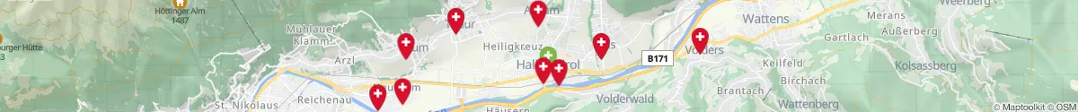 Kartenansicht für Apotheken-Notdienste in der Nähe von Absam (Innsbruck  (Land), Tirol)